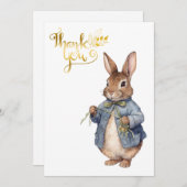 Peter het konijn Dank u Bedankkaart (Voorkant / Achterkant)