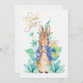 Peter het konijn Dank u Bedankkaart (Voorkant / Achterkant)