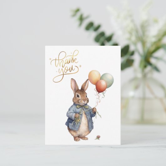 Peter het konijn Dank u Briefkaart (Staand voorkant)