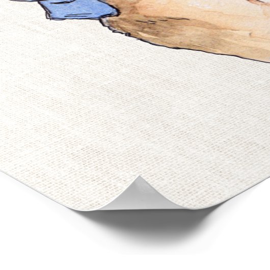 Peter het konijn die bubbelgom blaast poster (Hoek)