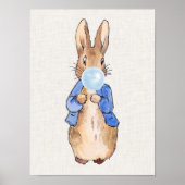 Peter het konijn die bubbelgom blaast poster (Voorkant)