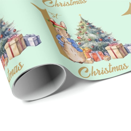 Peter het konijn eerste kerst cadeaupapier (Rol Hoek)