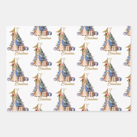 Peter het konijn eerste kerst inpakpapier vel (Voorkant)