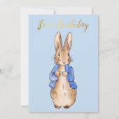 Peter het Konijn Eerste verjaardag Kaart (Voorkant)