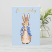 Peter het Konijn Eerste verjaardag Kaart (Staand voorkant)