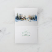 Peter het konijn en een sneeuwman feestdagen kaart (Binnen)