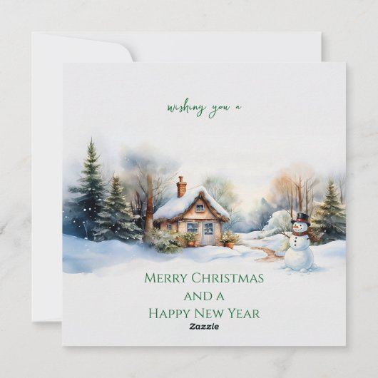 Peter het konijn en een sneeuwman feestdagenkaart (Achterkant)