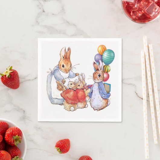 Peter het konijn en Josephine konijn Servet (Insitu)