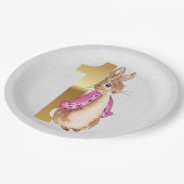 Peter het konijn Flopsy 1e verjaardag Papieren Bordje (Gekanteld)