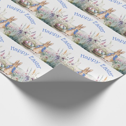 Peter het konijn Gelukkig Pasen Cadeaupapier (Hoek)