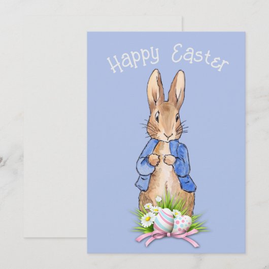 Peter het konijn Gelukkig Pasen groet Feestdagenkaart (Voorkant / Achterkant)