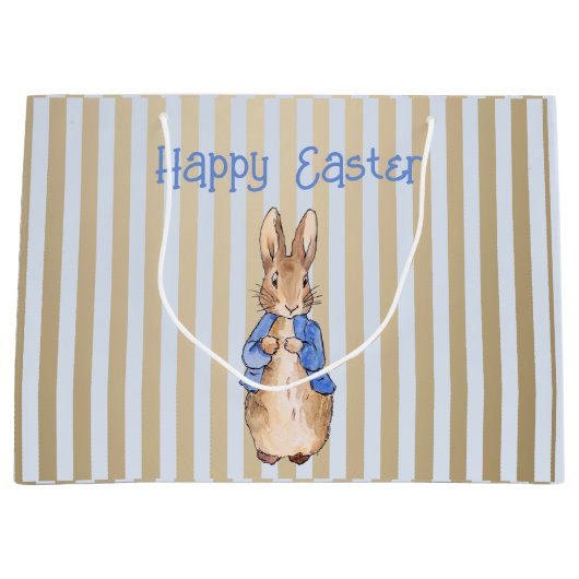 Peter het konijn Gelukkig Pasen groet Groot Cadeauzakje (Voorkant)