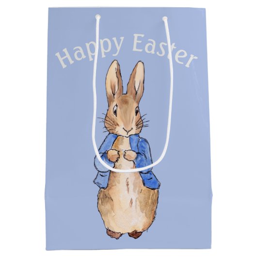 Peter het konijn Gelukkig Pasen groet Medium Cadeauzakje (Achterkant)