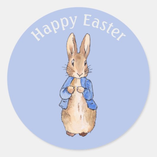Peter het konijn Gelukkig Pasen groet Ronde Sticker (Voorkant)