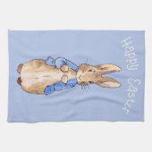 Peter het konijn Gelukkig Pasen groet Theedoek (Horizontaal)