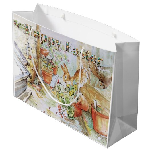 Peter het konijn Gelukkig Pasen Groot Cadeauzakje (Achterkant Gekanteld)