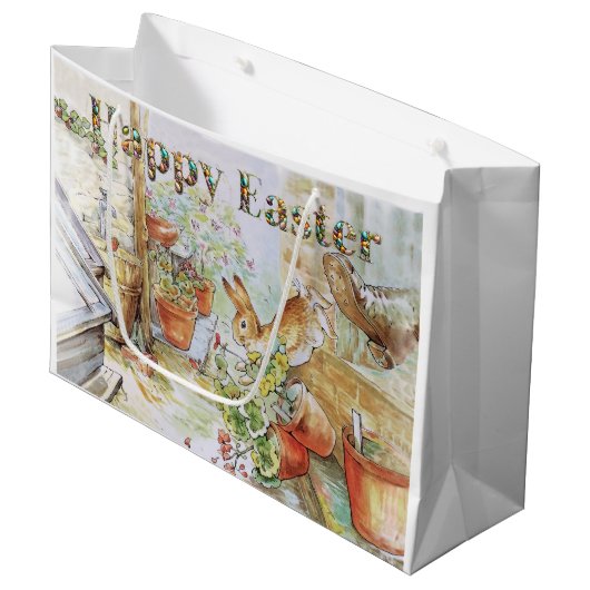 Peter het konijn Gelukkig Pasen Groot Cadeauzakje (Voorkant Gekanteld)
