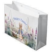 Peter het konijn Gelukkig Pasen Groot Cadeauzakje (Voorkant Gekanteld)