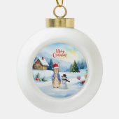 Peter het konijn Ginger brood huis Keramische Bal Ornament (Voorkant)