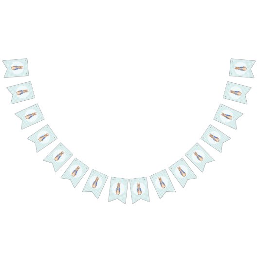 Peter het konijn groene check patroon achtergrond vlaggetjes (Alle)