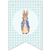 Peter het konijn groene check patroon achtergrond vlaggetjes (Tweede vlag)