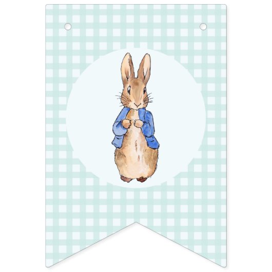 Peter het konijn groene check patroon achtergrond vlaggetjes (Tweede vlag)