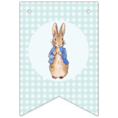 Peter het konijn groene check patroon achtergrond vlaggetjes (Eerste vlag)