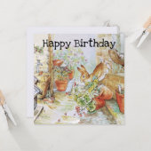 Peter het konijn Happy Birthday Kaart (Voorkant / Achterkant in situ)