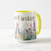 Peter het konijn Happy Easter en Baby Chicks Mok (Voorkant rechts)