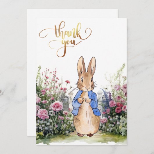 Peter het Konijn in bloementuin Kaart (Voorkant / Achterkant)