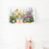 Peter het Konijn in de tuin Eerste verjaardag Spandoek (Insitu)