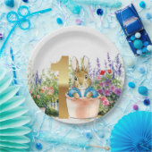 Peter het konijn in een pot eerste verjaardag papieren bordje (Feest)