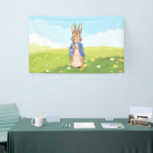 Peter het konijn in een tuin spandoek (Beurs)