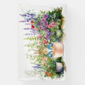 Peter het Konijn in een tuin Spandoek (Verticaal)