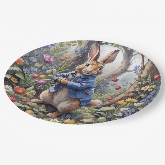 Peter het konijn in het betoverde bos papieren bordje (Gekanteld)