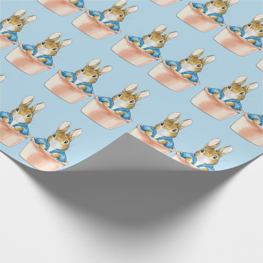 Peter het Konijn in Pot Wit Bubble kauwgom Cadeaupapier (Hoek)