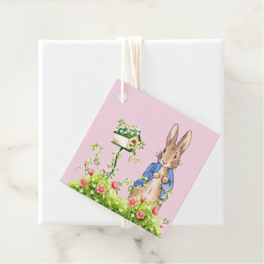 Peter het Konijn in zijn roze tuin Bedankjes Labels (In situ)