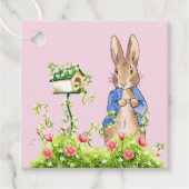 Peter het Konijn in zijn roze tuin Bedankjes Labels (Voorkant)