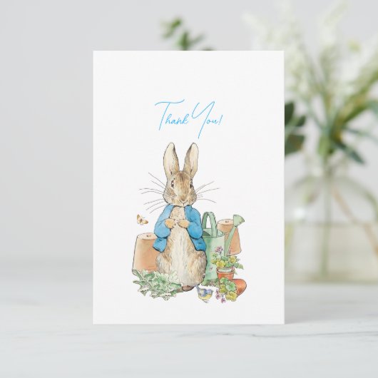 Peter het konijn in zijn tuin bedankkaart (Staand voorkant)