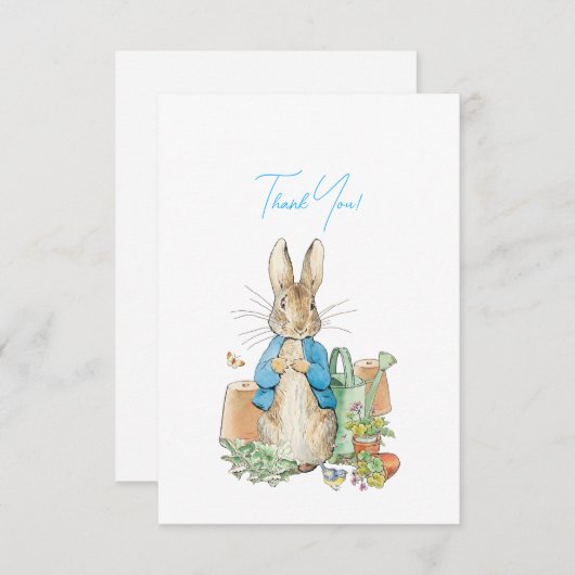 Peter het konijn in zijn tuin bedankkaart (Voorkant / Achterkant)