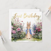 Peter het Konijn in zijn tuin nr. 2 Eerste Verjaar Kaart (Voorkant / Achterkant in situ)