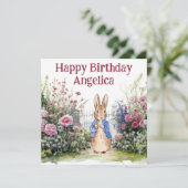 Peter het Konijn in zijn tuin nr. 2 Personaliseren Kaart (Staand voorkant)