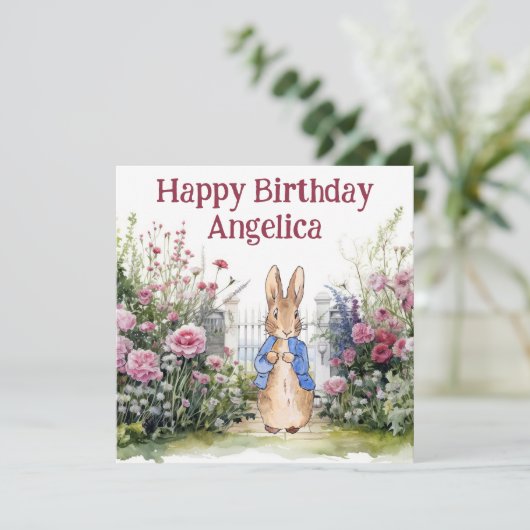 Peter het Konijn in zijn tuin nr. 2 Personaliseren Kaart (Staand voorkant)