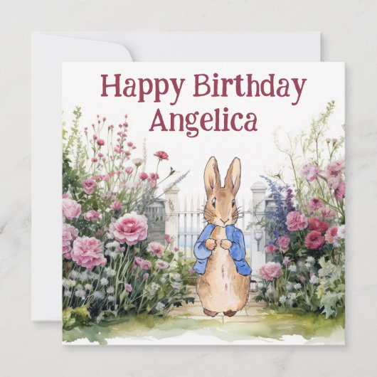 Peter het Konijn in zijn tuin nr. 2 Personaliseren Kaart (Voorkant)