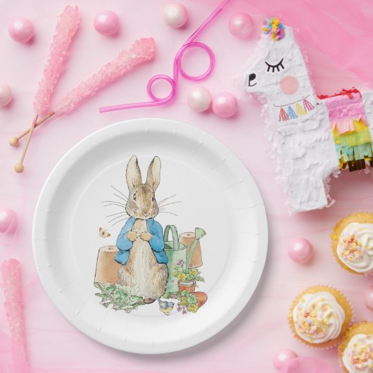 Peter het konijn in zijn tuin papieren bordje (Feest)