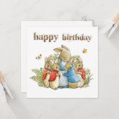 Peter het Konijn Josephine Bunny Gelukkige Verjaar Kaart (Voorkant / Achterkant in situ)