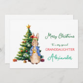 Peter het Konijn Kerstboom Feestdagenkaart (Voorkant / Achterkant)