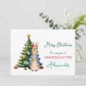 Peter het Konijn Kerstboom Feestdagenkaart (Staand voorkant)