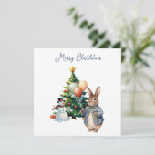 Peter het Konijn Kerstboom Feestdagenkaart (Staand voorkant)