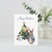 Peter het Konijn Kerstboom Feestdagenkaart (Staand voorkant)